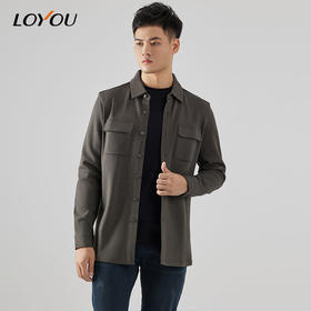 【名盾】LOYOU/朗逸秋冬新款男士衬衫翻领休闲衬衫外套