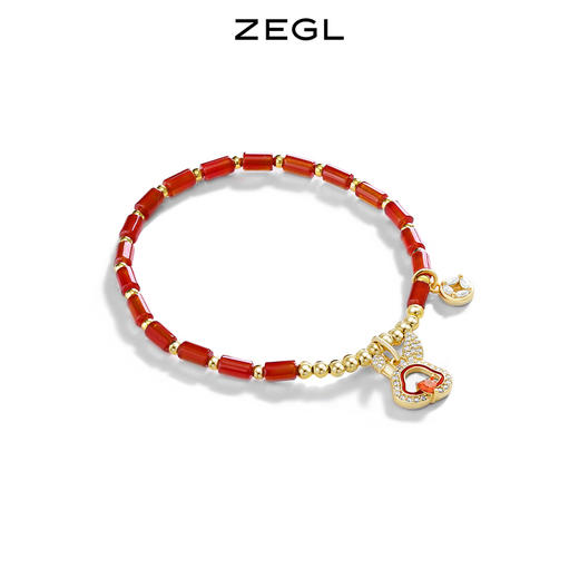 ZEGL设计师本命年系列如意兔子竹节手链女ins小众设计红玛瑙手饰 商品图3