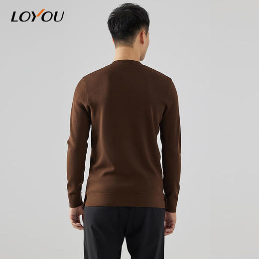 【名盾】LOYOU/朗逸秋冬新品男士羊毛衫圆领长袖休闲纯色针织打底衫 商品图3