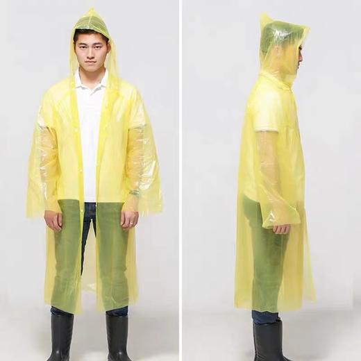 一次性雨衣成人透明80克PE连体徒步男女士户外轻薄防水防护雨披随机颜色1件 商品图2