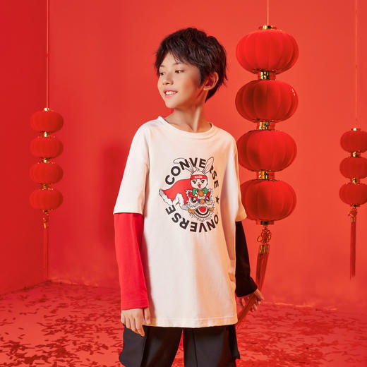 CONVERSE 春 大童 小童 长袖T恤 CNVN-LK-D691 商品图1