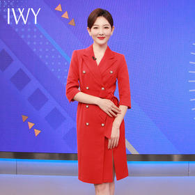 IWY/高级感西装连衣裙女前开叉气质绑带年会演讲主持人礼服正装职业装213175Q1