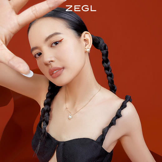 ZEGL设计师本命年系列如意兔子如意锁耳钉女猫眼石耳环银针耳饰品 商品图1