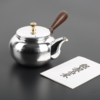 日本进口银川堂 银本铺铜胎镀银檀木侧把亮银急须泡茶壶 功夫茶具 商品缩略图3