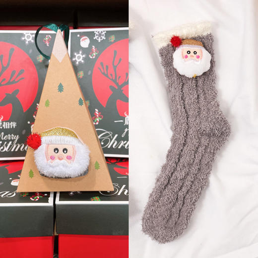  秋冬加厚保暖地板袜 圣诞家居袜子女 卡通可爱睡眠袜gjl15 商品图7