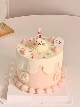 【优品系列】---【粉色小熊】女生蛋糕