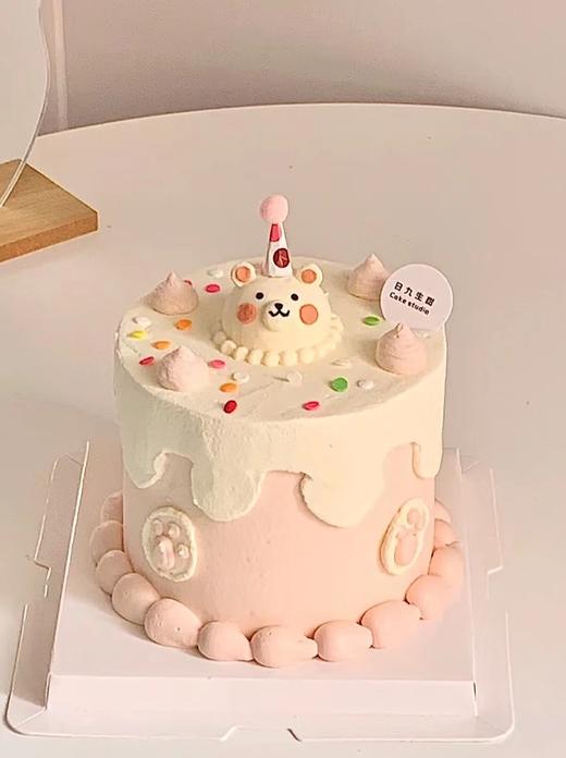 【优品系列】---【粉色小熊】女生蛋糕 商品图0