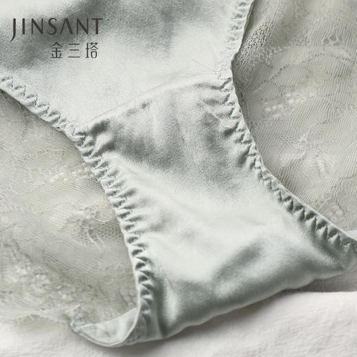 金三塔新品 真丝蕾丝中腰内裤女 桑蚕丝透气三角裤女 （私密物品不支持退换）NZFAC206/NZFAC210 商品图4