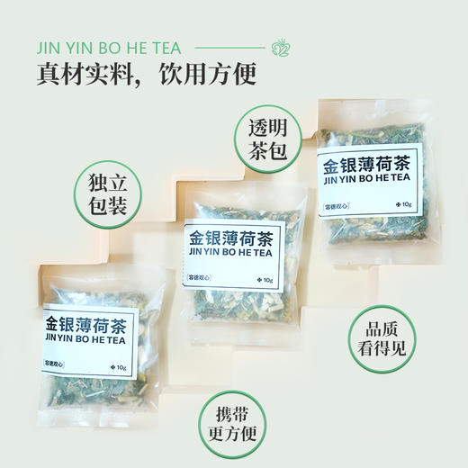 容德观心  金银薄荷茶  五志过极皆生火  六气皆从火化  便捷冲泡类茶包  1盒10袋 商品图3