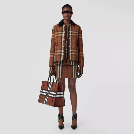 BURBERRY 巴宝莉 女士格纹菱形绗缝尼龙外套棉服 格子 8060487 A8900 商品图3