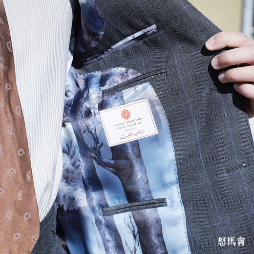 Stylbiella Knight 澳洲美丽诺羊毛360克高克重中灰色亲王格全麻衬套装 商品图10