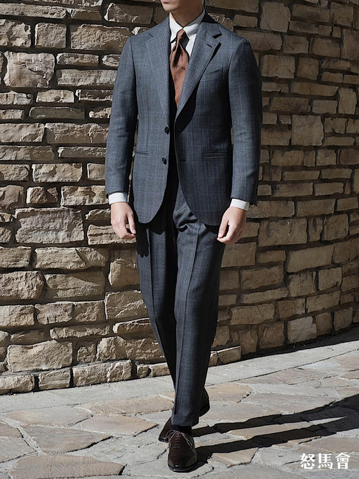 Stylbiella Knight 澳洲美丽诺羊毛360克高克重中灰色亲王格全麻衬套装 商品图6