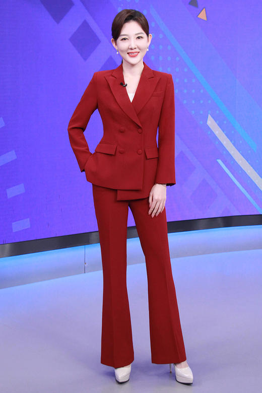IWY/经典酒红色西装套装女秋冬2022新款英伦风设计感西服正装职业装olC11358+P31358 商品图5