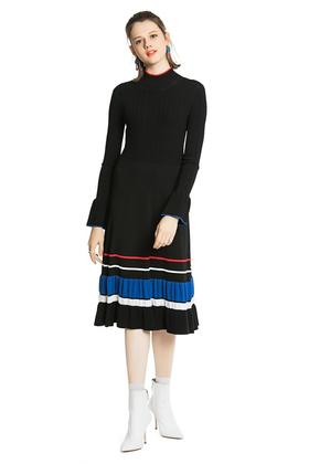 SUMMER & SAGE 条纹拼接针织连衣裙 3727