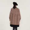 谜底2022冬季新款A字型圆领格纹大衣女双排扣中长款毛呢224MD1703 商品缩略图3