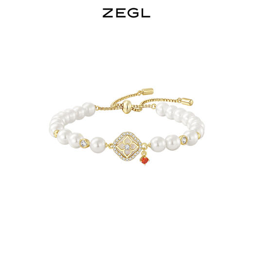 ZEGL设计师本命年系列心愿兔柿柿如意红绳手链女高级感珍珠手饰品 商品图2