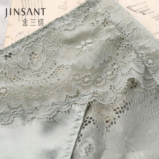 金三塔新品 真丝蕾丝中腰内裤女 桑蚕丝透气三角裤女 （私密物品不支持退换）NZFAC206/NZFAC210 商品图2