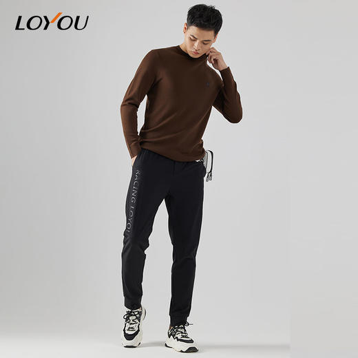 【名盾】LOYOU/朗逸秋冬新品男士羊毛衫圆领长袖休闲纯色针织打底衫 商品图2