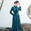 旗袍裙2022秋冬大摆裙彩金提花改良低领修身日常中国风KY-83720 商品缩略图2