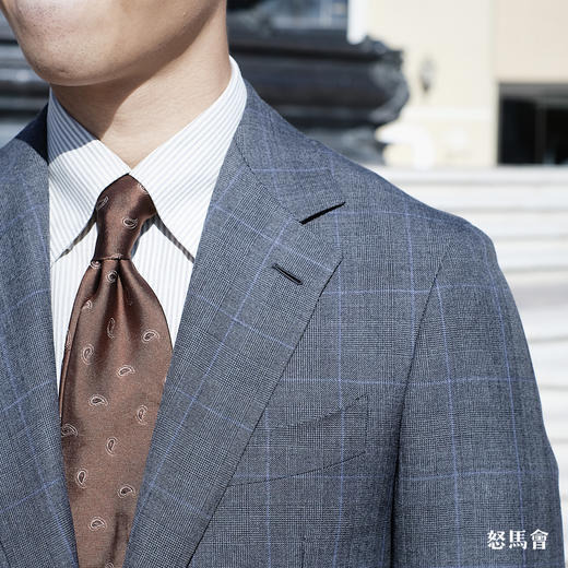 Stylbiella Knight 澳洲美丽诺羊毛360克高克重中灰色亲王格全麻衬套装 商品图8