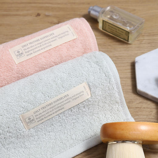 洁丽雅（Grace）新疆棉毛巾 长绒棉A类毛巾2条装 纯棉加厚柔软强吸水洗脸巾 72×34cm 樱花粉+素雅绿 商品图5