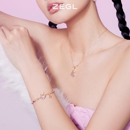 ZEGL设计师本命年系列桃花兔子红绳手链女生ins小众设计闺蜜手饰 商品图2