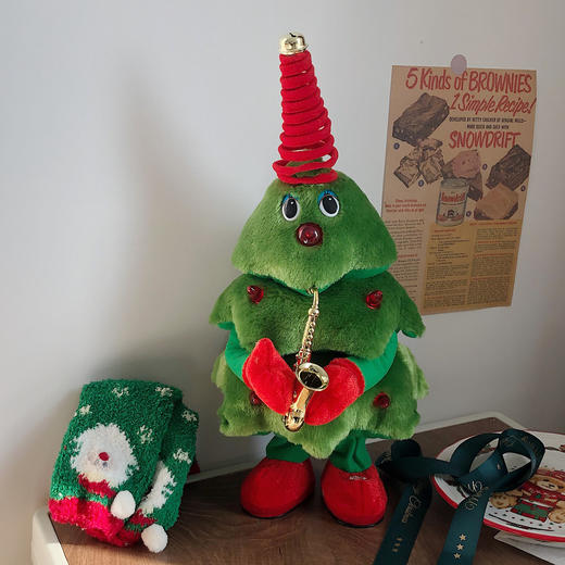 卡通会唱歌跳舞圣诞树摇摆玩具电动毛绒公仔创意圣诞节装饰礼物gjl11 商品图5