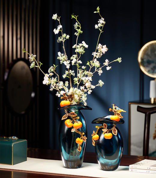 佛罗端斯-新款珐琅彩事事如意花瓶客厅玄关创意轻奢家居工艺摆件 商品图2