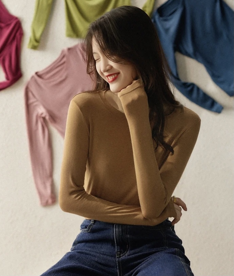 【舒服的一塌糊涂！】羊毛美雅碧蛋白精华打底衫  细腻亲肤  半高领 圆领 堆堆领 洋气薄款