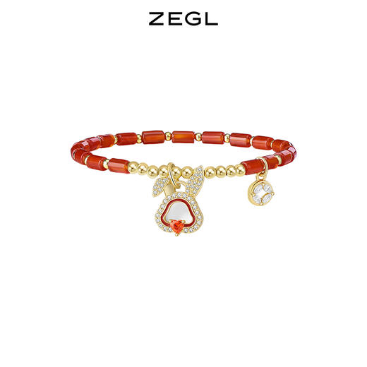 ZEGL设计师本命年系列如意兔子竹节手链女ins小众设计红玛瑙手饰 商品图0
