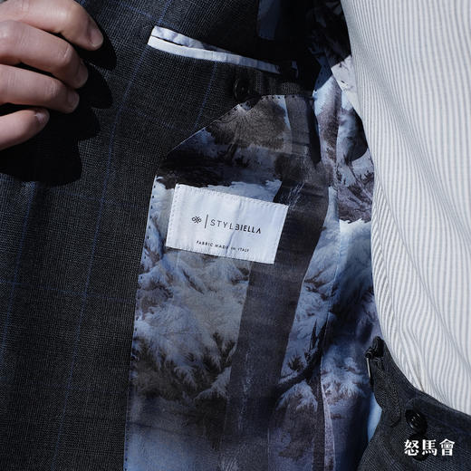 Stylbiella Knight 澳洲美丽诺羊毛360克高克重中灰色亲王格全麻衬套装 商品图9