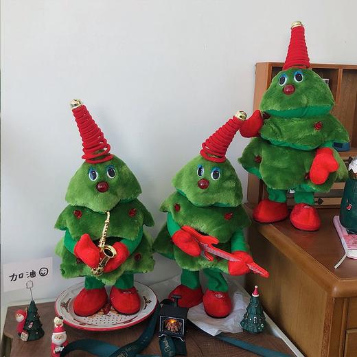 卡通会唱歌跳舞圣诞树摇摆玩具电动毛绒公仔创意圣诞节装饰礼物gjl11 商品图3