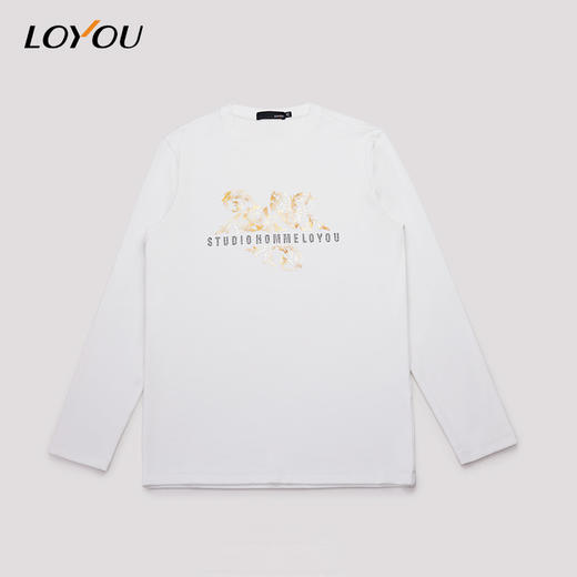 【名盾】LOYOU/朗逸秋冬新品棉T恤白色百搭 商品图4