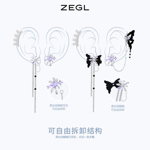 ZEGL设计师在逃公主耳妆盘女耳夹女无耳洞耳环耳骨夹耳钉银针耳饰 商品图1