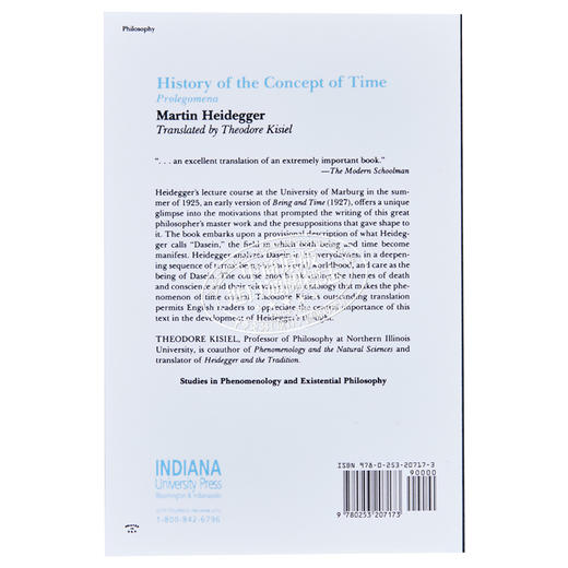 预售 【中商原版】海德格尔：时间概念史导论 英文原版 History of the Concept of Time Martin Heidegger 商品图1