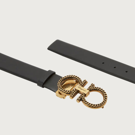FERRAGAMO 菲拉格慕 女士双面可调式GANCINI腰带 黑色 23 B570 694078 商品图1