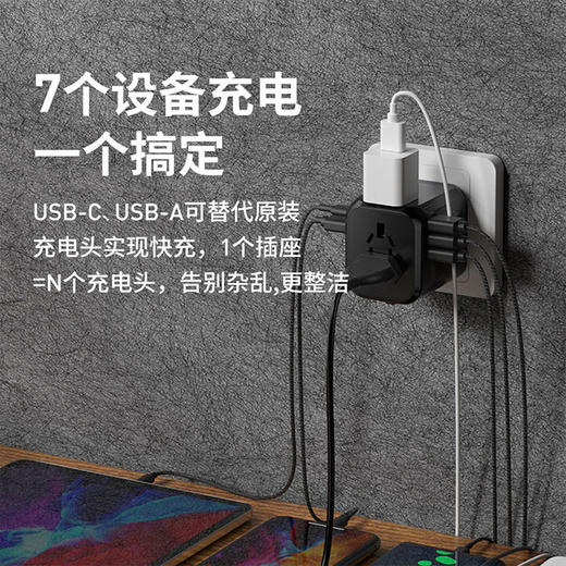 飞利浦双口全球通用旅行4USB插座SPS1004B93 商品图2