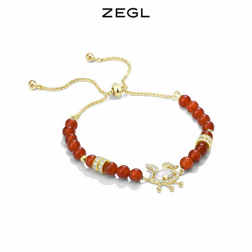 ZEGL设计师本命年系列如意锁兔子手链女生ins小众设计红玛瑙手饰 商品图1