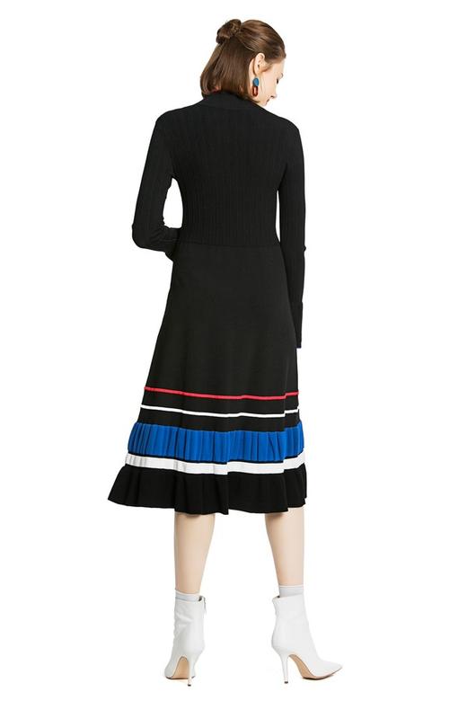 SUMMER & SAGE 条纹拼接针织连衣裙 3727 商品图3