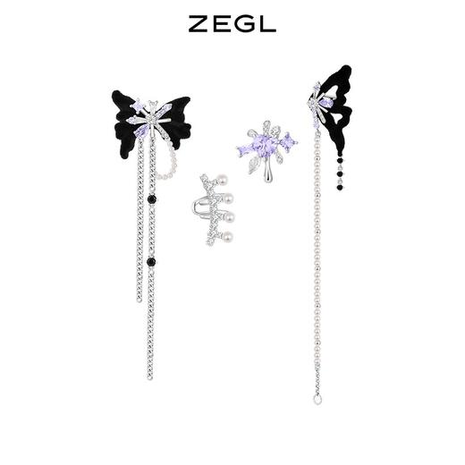 ZEGL设计师在逃公主耳妆盘女耳夹女无耳洞耳环耳骨夹耳钉银针耳饰 商品图0