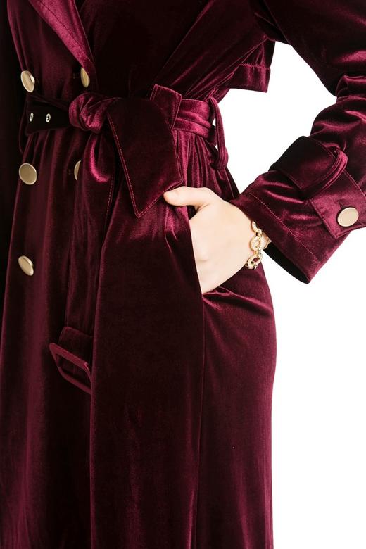 DOTACOKO 后开衩束腰绒面风衣 3749 商品图4