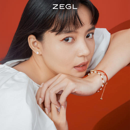 ZEGL设计师本命年系列如意兔子耳钉女红玛瑙耳环925银针耳饰套装 商品图1