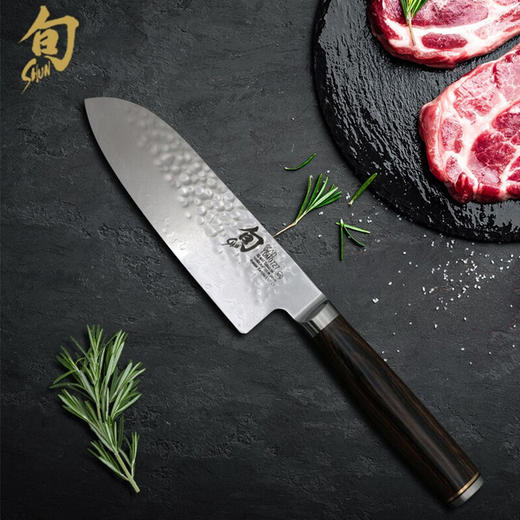 日本进口旬尊贵系列小三德刀 切菜刀 大马士革钢刀(140mm) TDM-0727 商品图5