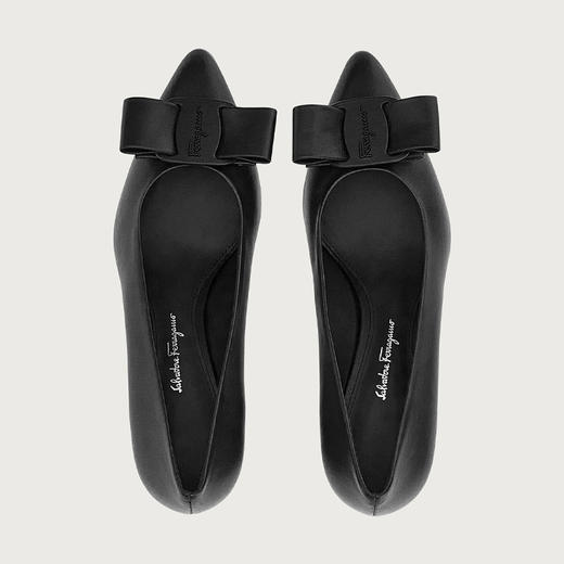 FERRAGAMO 菲拉格慕 女士皮革 VIVA 超大蝴蝶结高跟鞋 黑色 730829 商品图2
