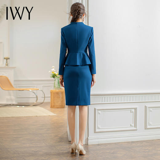 IWY/蓝色西服套装气质女神范高端职业正装蓝色西装外套女小个子职场通勤CS1611 商品图3