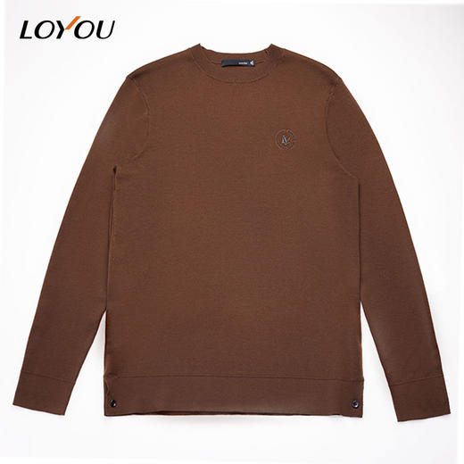 【名盾】LOYOU/朗逸秋冬新品男士羊毛衫圆领长袖休闲纯色针织打底衫 商品图4