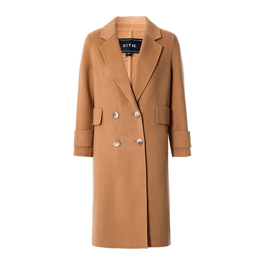 EITIE爱特爱冬季新款保暖100%绵羊毛中长款外套大衣6814530 商品图5
