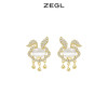 ZEGL设计师本命年系列如意兔子如意锁耳钉女猫眼石耳环银针耳饰品 商品缩略图0