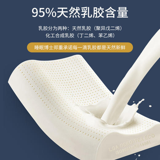 睡眠博士 泰国乳胶枕原装进口天然乳胶枕头成人泰国乳胶枕头芯 橡胶枕芯 成人颈椎枕头睡眠枕头 95%乳胶含量 商品图4