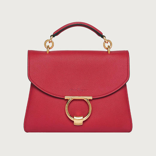 FERRAGAMO 菲拉格慕 女士皮革 GANCINI 手提包 玫红色 21 H493 754377 商品图0